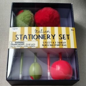Italian Stationery Set Ballpoint Pens Black Ink
